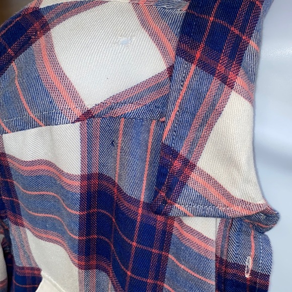 Paige Blue & Peachy Plaid Long Sleeve Flannel From Nordstrom. **See Note… - Picture 5 of 12